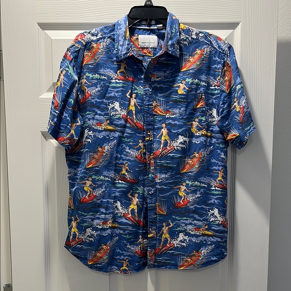 Blue Surf Print Men's Shirt